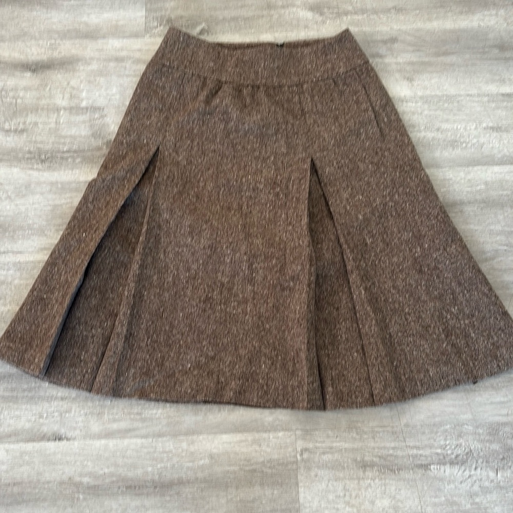 Brooks Brothers Tweed Box Pleat Wool A Line Skirt Lined Zipper Sz 4
